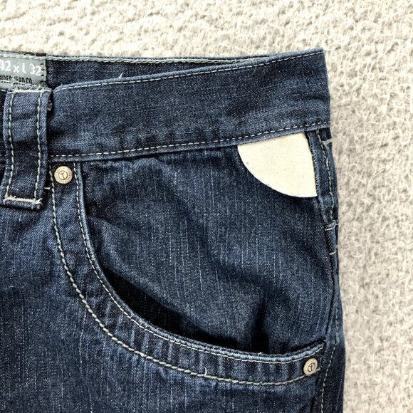 RAIDER Jean Co Vintage Mens 42x32 Straight Wide Leg Flap Pocket Dark Wash Denim - Picture 11 of 16